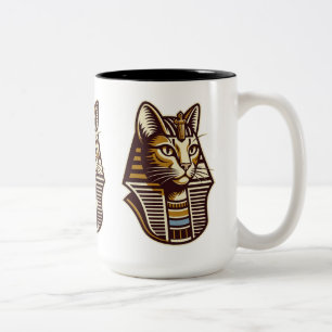 Em Dois Tons Caneca de Café de Gato do Antigo Egito – Desi Gato