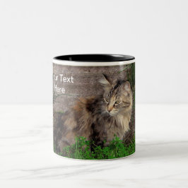 Em Dois Tons Caneca de Café de Gato Malhado Feral