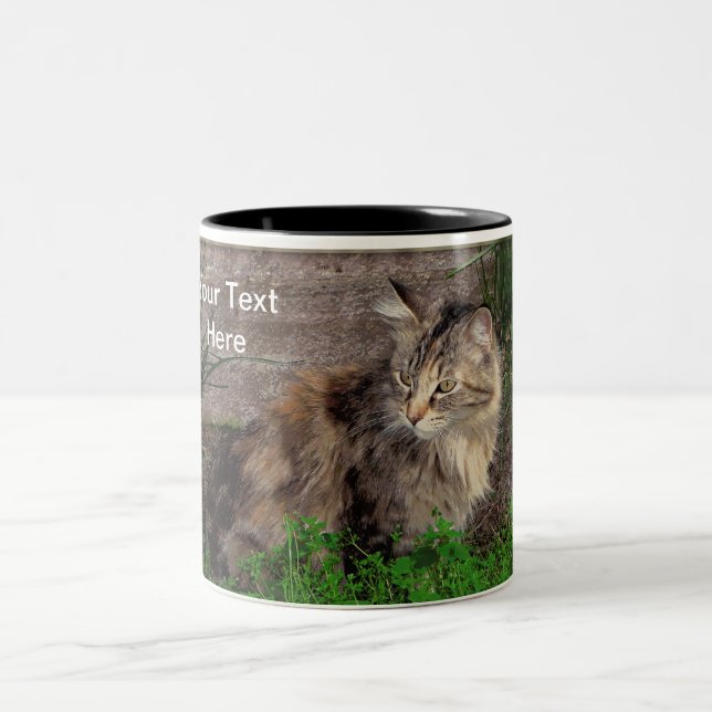 Em Dois Tons Caneca de Café de Gato Malhado Feral (Centro)