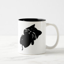 Caneca de Café de Gato Preto Fofo e Gorducho - cho
