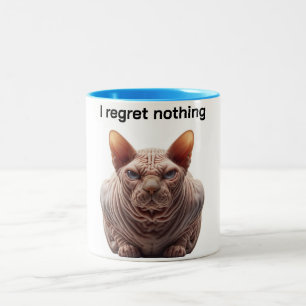 Em Dois Tons Caneca de Café de Gato Sphynx Mal-humorado