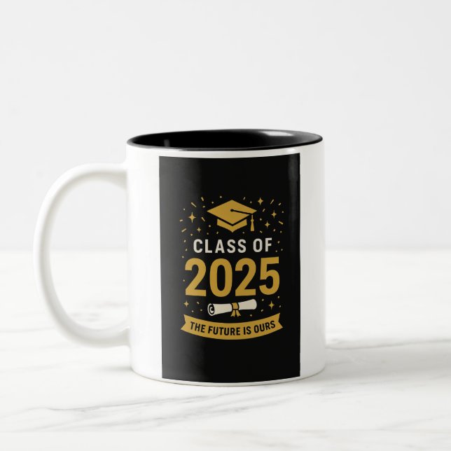 Em Dois Tons caneca de café de graduação (Esquerda)