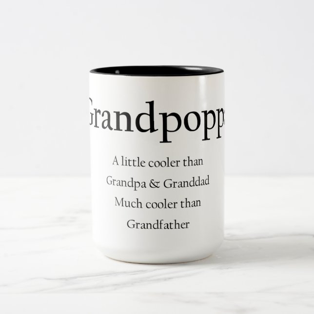 Em Dois Tons Caneca de café de Grandpoppa, pouco refrigerador (Centro)