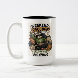 Em Dois Tons Caneca de Café de Guaxinim Preguiçoso de Fim de Se
