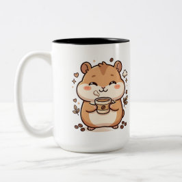 Em Dois Tons Caneca de Café de Hamster Kawaii Fofa