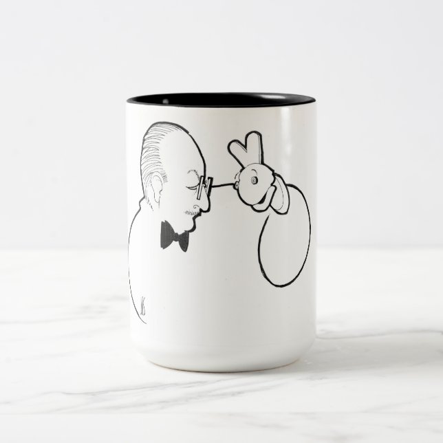 Em Dois Tons Caneca de café de Jay Marshall (Centro)