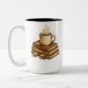 Em Dois Tons Caneca de Café de Leitura Aconchegante - Design de
