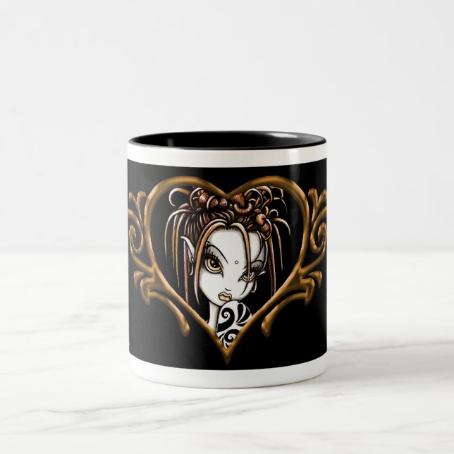 Em Dois Tons Caneca de café de Mocca Brown "Sophia" (Centro)