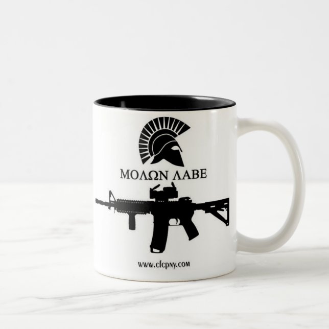 Em Dois Tons Caneca de café de Molon Labe (Direita)
