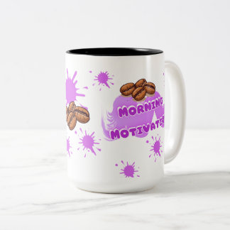 Em Dois Tons Caneca de Café de Motivação Matinal | Café Roxo Fo