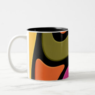 Em Dois Tons Caneca de café de onda de cor abstrata.