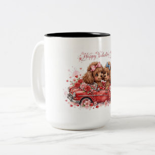 Em Dois Tons Caneca de Café de Poodle Fofa – Caneca para Amante