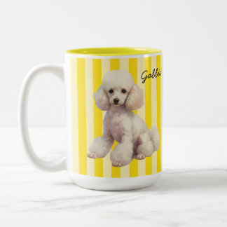 Em Dois Tons Caneca de Café de Poodle Personalizada | Cachorro