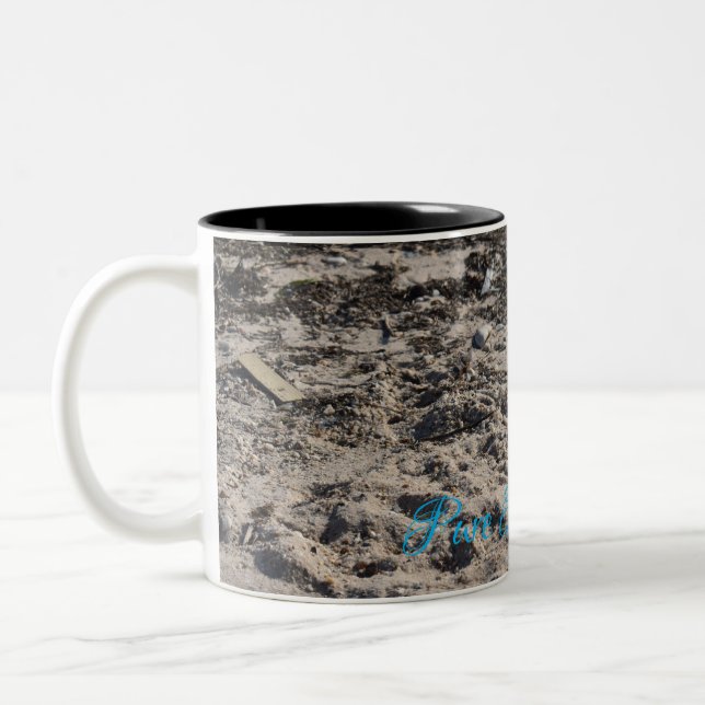 Em Dois Tons Caneca de café de praia arenosa (Esquerda)