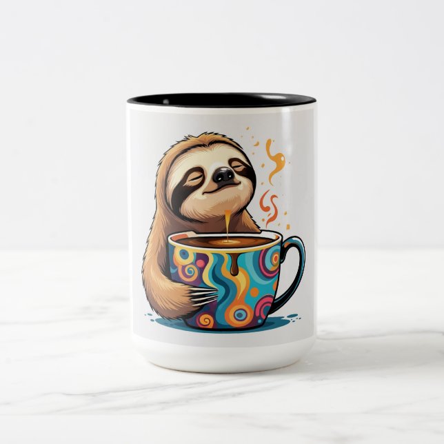 Em Dois Tons Caneca de Café de Preguiça (Centro)