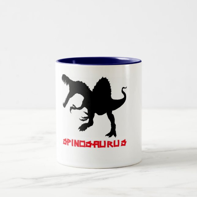 Em Dois Tons Caneca de café de PrimalBeasts Spinosaurus (Centro)