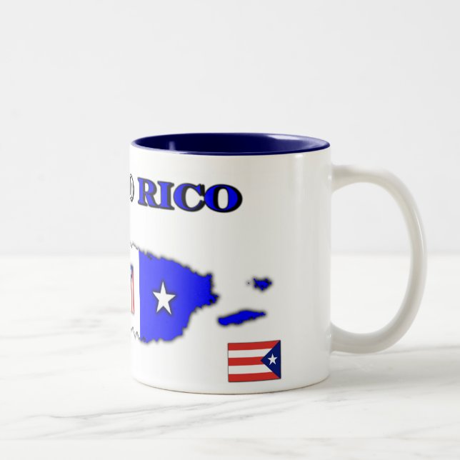 Em Dois Tons Caneca de café de Puerto Rico (Direita)