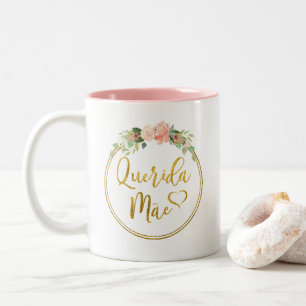 Em Dois Tons Caneca de café de Querida Mãe - português