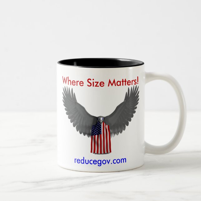Em Dois Tons caneca de café de Reducegov.com onde o tamanho (Direita)