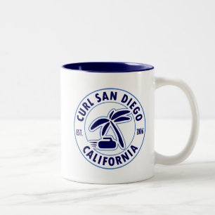 Em Dois Tons Caneca de café de San Diego da onda