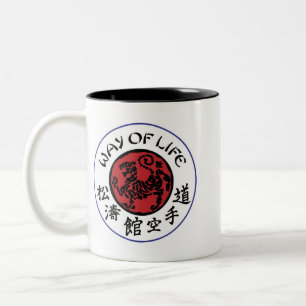 Em Dois Tons Caneca de café de Shotokan do modo de vida