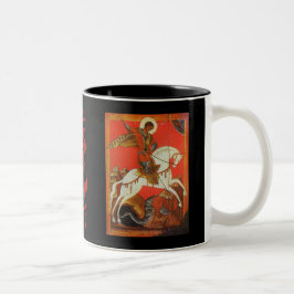 Em Dois Tons Caneca de café de St George & de dragão