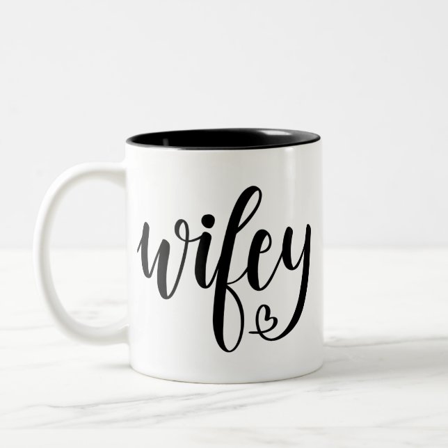 Em Dois Tons Caneca de café de Wifey (Esquerda)