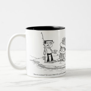Em Dois Tons Caneca de café - desenhos animados da pesca -
