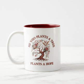 Em Dois Tons Caneca de Café Dia da Árvore Ecológica