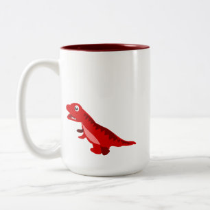 Em Dois Tons Caneca de Café Dinossauro T-Rex Vermelho Fofo Dese