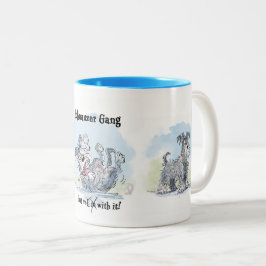 Em Dois Tons Caneca de Café Divertida da Gangue Schnauzer