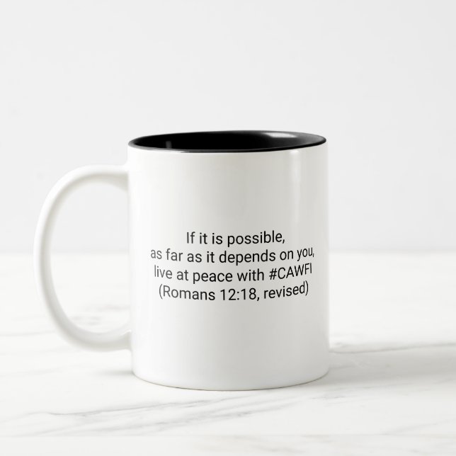 Em Dois Tons Caneca de Café Divertida e Inspiradora (Esquerda)
