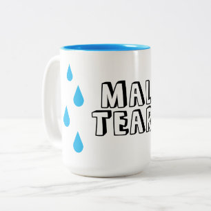 Em Dois Tons Caneca de Café Divertida Lágrimas Masculinas