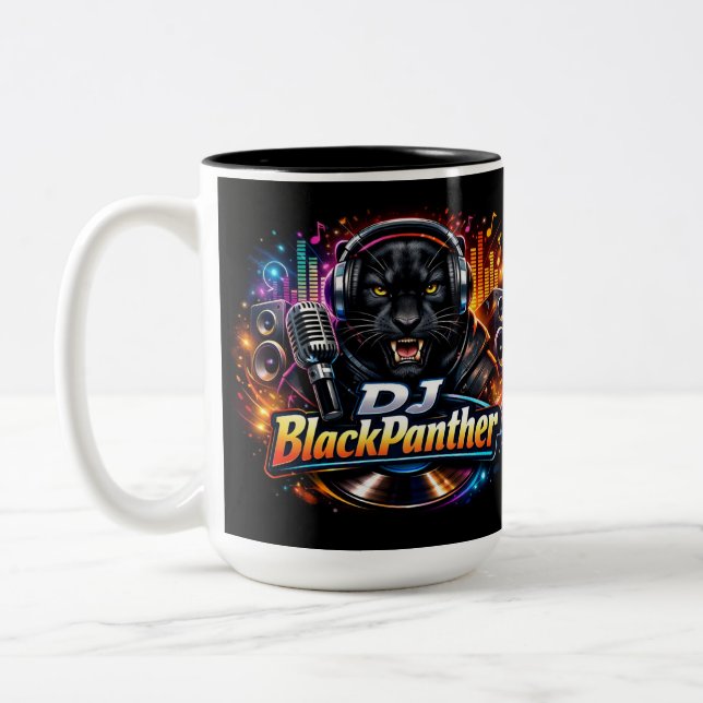 Em Dois Tons CANECA DE CAFÉ DJ BLACKPANTHER 2 Two-Tone (Esquerda)