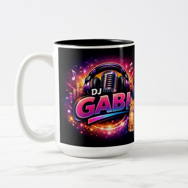 Em Dois Tons CANECA DE CAFÉ DJ GABI 2 Two-Tone (Esquerda)