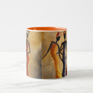 Em Dois Tons Caneca de café do afro-americano