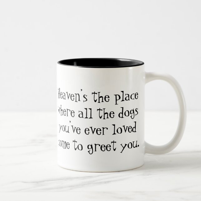 Em Dois Tons Caneca de café do amante do cão (Direita)