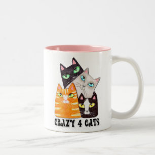 Em Dois Tons Caneca de café do amante do gato