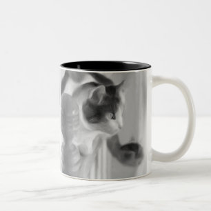 Em Dois Tons Caneca de café do amante do gato