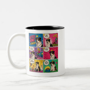 Em Dois Tons Caneca de Café do Cachorro de Quadrinhos Paz e Lan