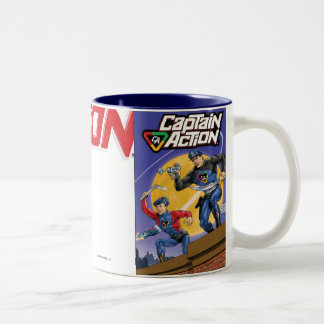 Em Dois Tons Caneca de café do capitão Ação Retro