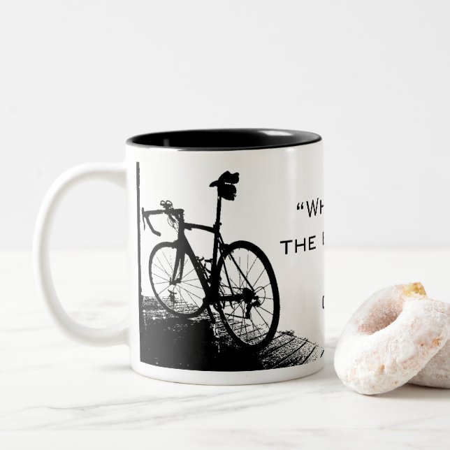 Em Dois Tons Caneca de café do ciclismo (Com Donut)