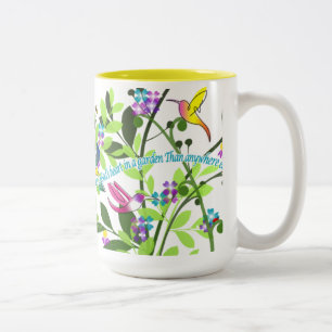 Em Dois Tons Caneca de café do colibri um amarelo de 15 onças