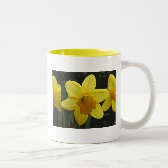 Em Dois Tons Caneca de café do Daffodil (Direita)