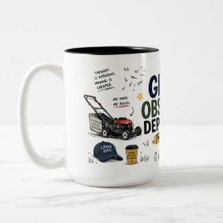 Em Dois Tons Caneca de Café do Departamento de Obsessão por Gra