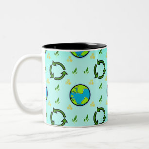Em Dois Tons Caneca de café do Dia da Terra Feliz