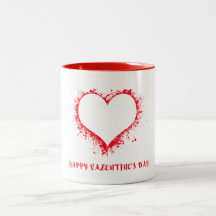 Caneca de Café do Dia dos Namorados com Coração Ar
