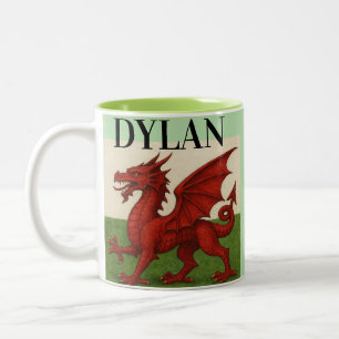 Em Dois Tons Caneca de café do dragão galês