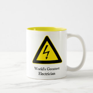 Em Dois Tons Caneca de café do eletricista do mundo a grande