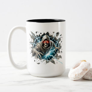 Em Dois Tons Caneca de café do esqueleto de Halloween